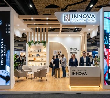 Led ekran fuar stand duz dikey led ekran calismasi 360x320