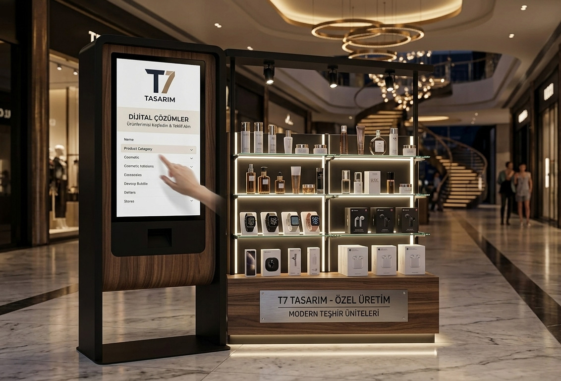 Modern Kiosk ve Urun Teshir Unitesi Tasarimi Satis Odakli CozumlerModern Kiosk ve Urun Teshir Unitesi Tasarimi Satis Odakli Cozumler