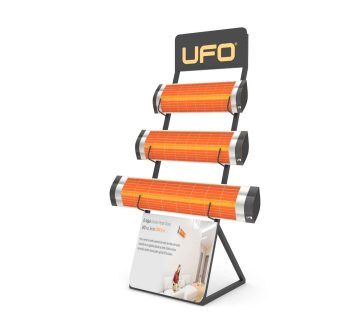 Ufo isitici metal urun teshir standi R 0001 360x320